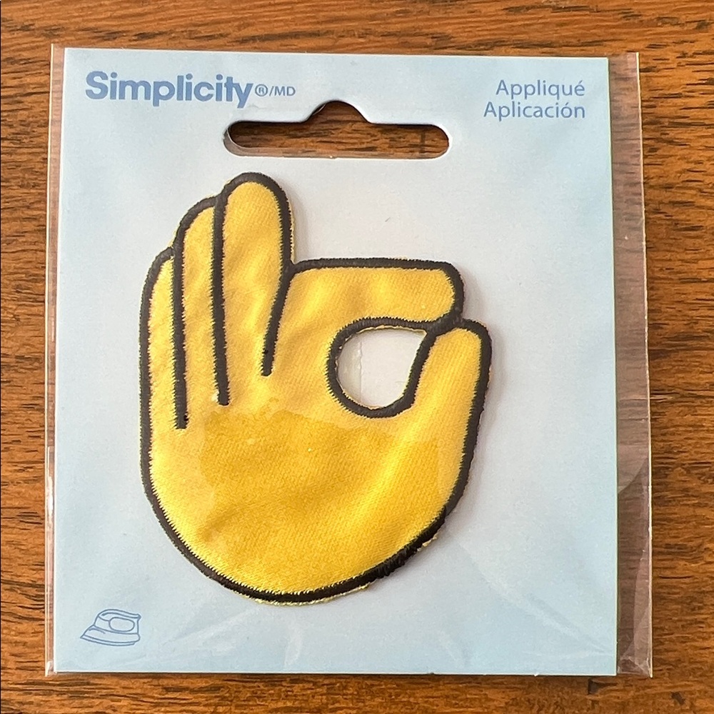 Simplicity Bright Yellow Hand Gesture Patch OK